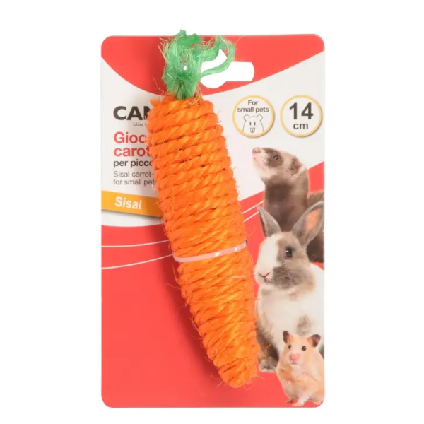 H423 SISAL CARROT TOY FOR RODENTS