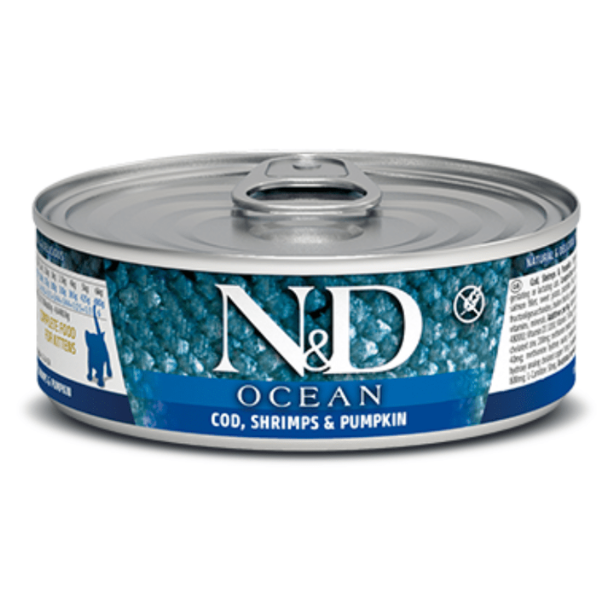 N&D Wet Ocean Kitten Tuna/Cod/Shrimp & Pumpkin 70g