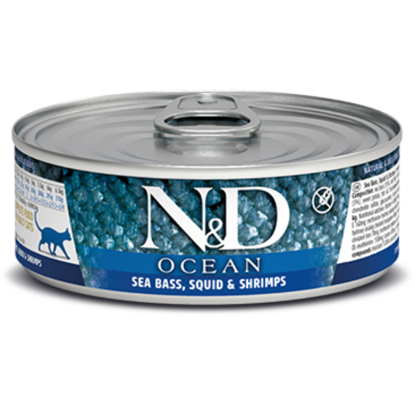 N&D Wet Ocean Cat Tuna/Squid & Shrimp 70g