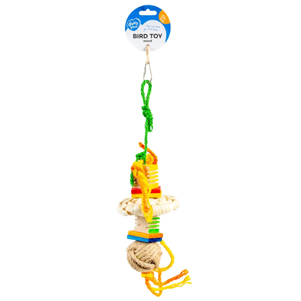 DUVO+ PARROT TOY GROOVY WOODEN PENDANT