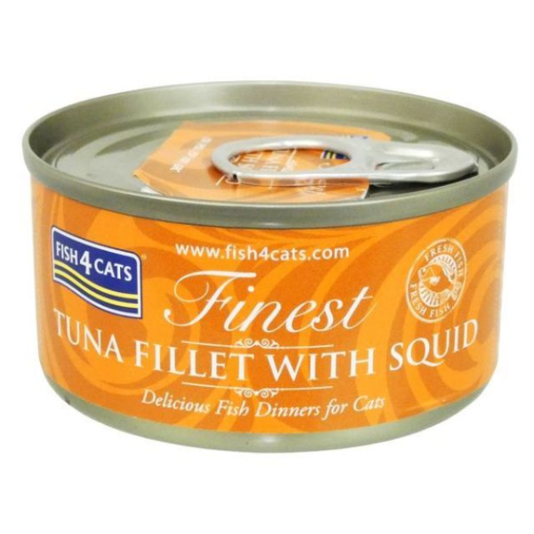 Fish4Cats Finest Tuna Fillet with Squid 70g