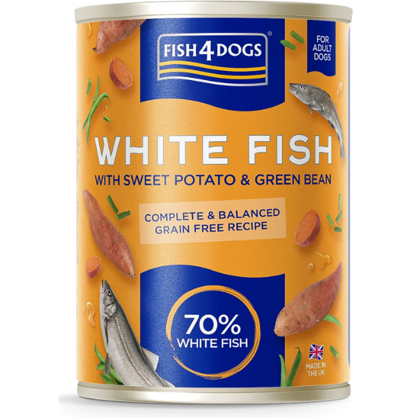 Fish4Dogs Finest Complete Whitefish, Sweetpotato & Greenbean 395g