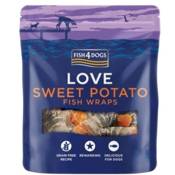 Fish4Dogs Love Sweet Potato Fish Wraps 100g