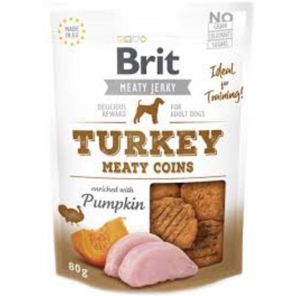 BRIT Jerky Treats Turkey Coins 80g