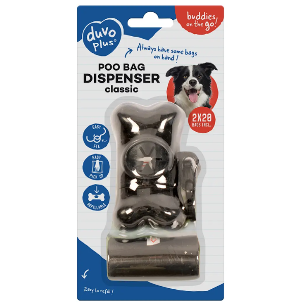 POO BAG DISPENSER BONE 2X20 MIXED COLORS