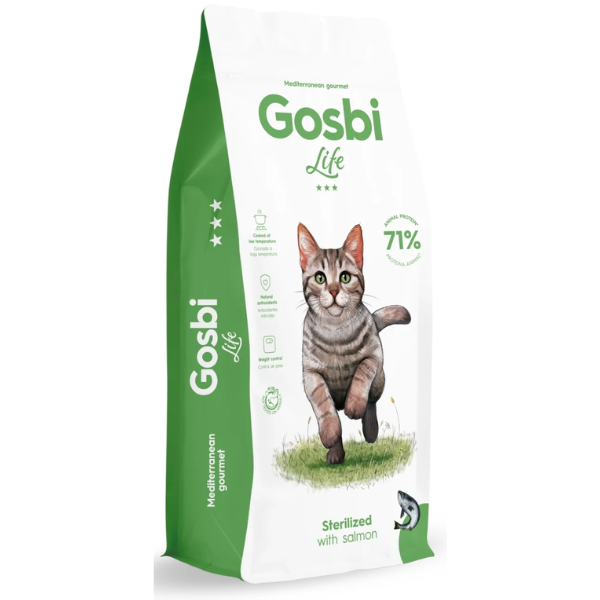 Gosbi Life Sterilized Cat Food with Salmon, 12kg