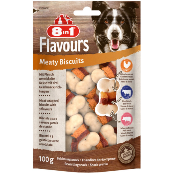 8IN1 FLAVOURS MEATY BISCUITS CS X8PCS