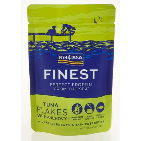 FISH4DOGS FINEST TUNA FLAKES WITH ANCHOVY 100G