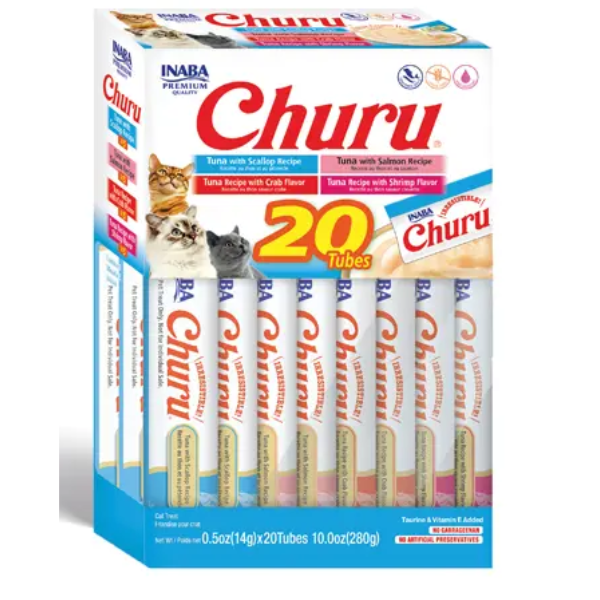 CHURU 625 BOX 20 TUBES TUNA/SEAFOOD VARIETY