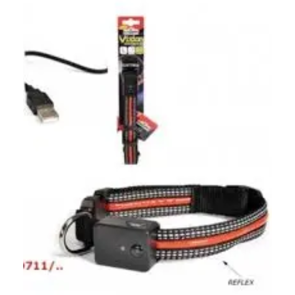 USB LED COLLAR BLACK 20X300/400