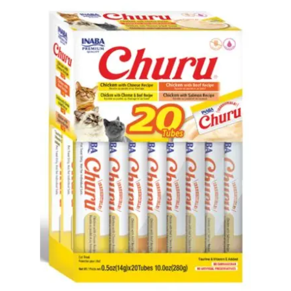 CHURU 628 BOX 20 TUBES CHICKEN & BEEF VARIETY