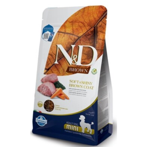 N&D Brown Adult Mini Lamb Potato Spirulina & Carrot 2kg