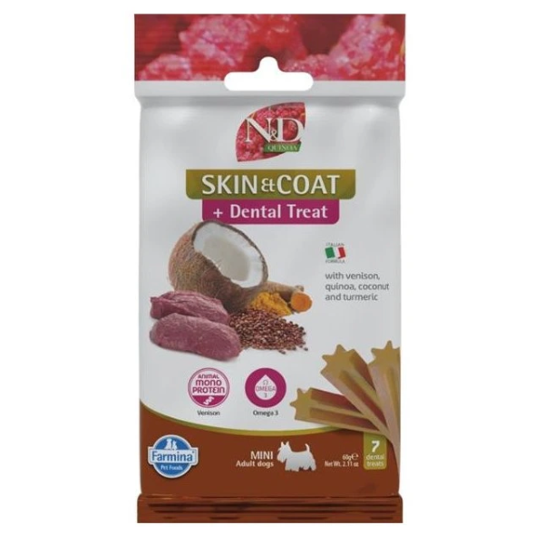 N&D Quinoa Treat Skin & Coat Venison Mini 60g