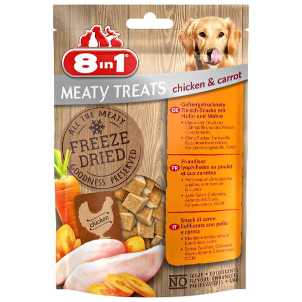 8IN1 MEATY TREATS CHICKEN CARROTS CS X8PCS