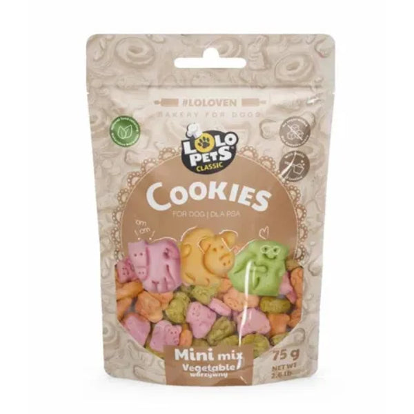 Lolo Pets Bakery Biscuits Dogs Animals Mix Mini Veg 75g