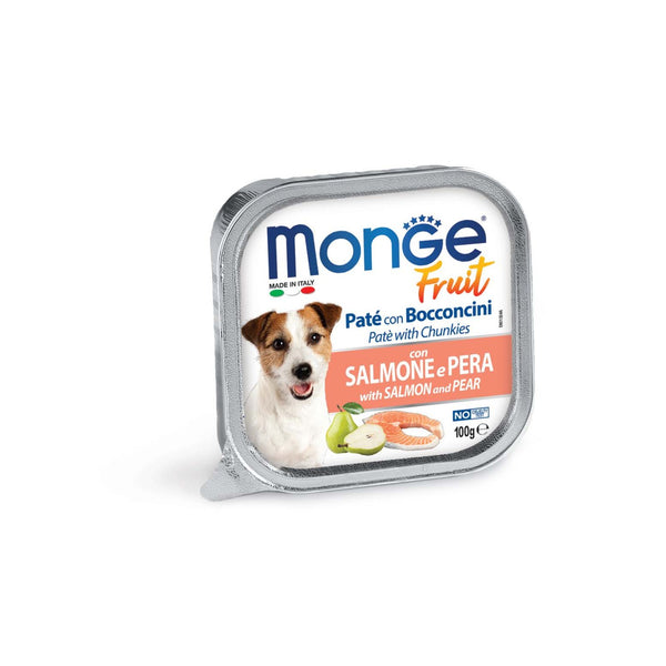 Monge Fruit Dog Salmon with Pear Pâté & Chunks 100g