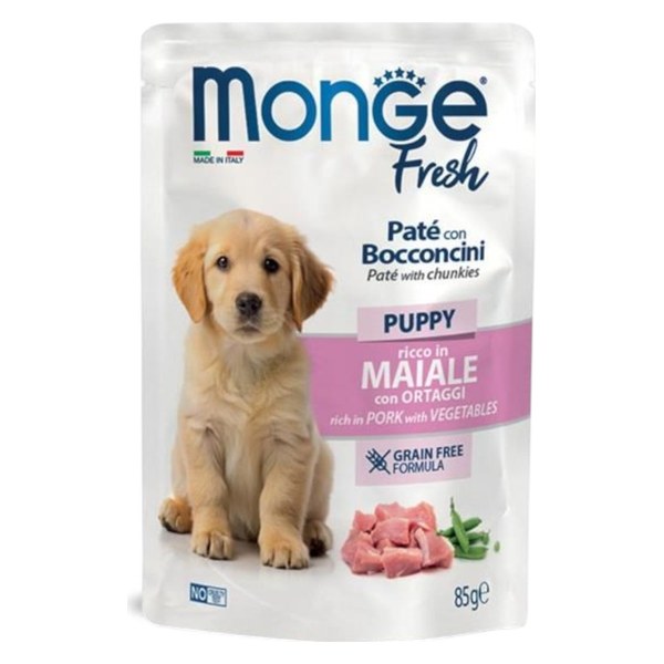 Monge Fresh Puppy & Junior Pork with Vegetables 85g
