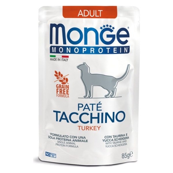 Monge Cat Monoprotein Adult Turkey Pouch 85g