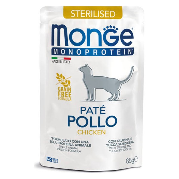Monge Cat Monoprotein Sterilised Chicken Pouch 85g