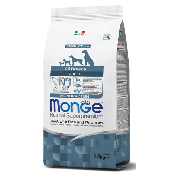Monge All Breeds Adult Trout with Rice & Potatoes 2.5kg