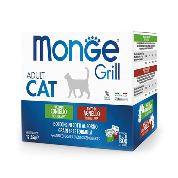 Monge Grill Multibox Cat Adult Rabbit & Lamb 12x85g