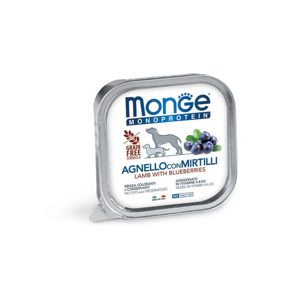 Monge Dog Monoprotein Fruit Lamb with Blueberries 150g