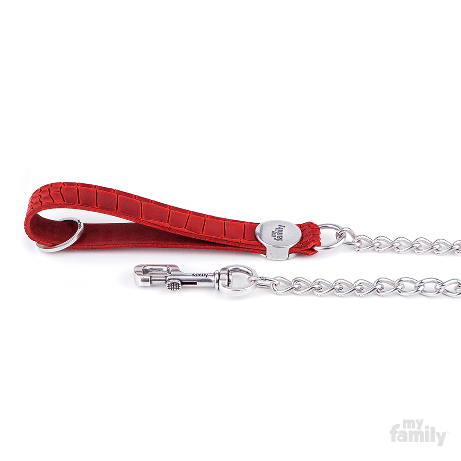 TUCSON LEATHER / CHAIN LEASH L 60CM