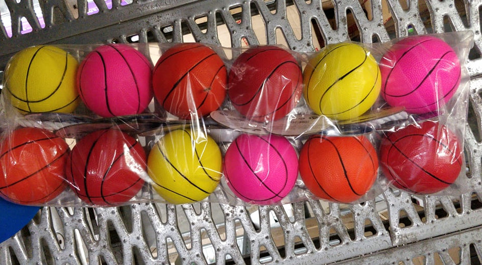 RUBBER BASKETBALL 10CM