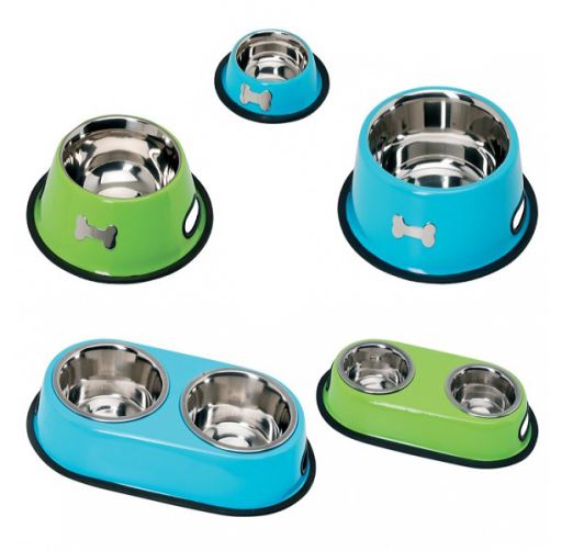 C052/D COLOURED S/S DOUBLE BOWL 2X200ML