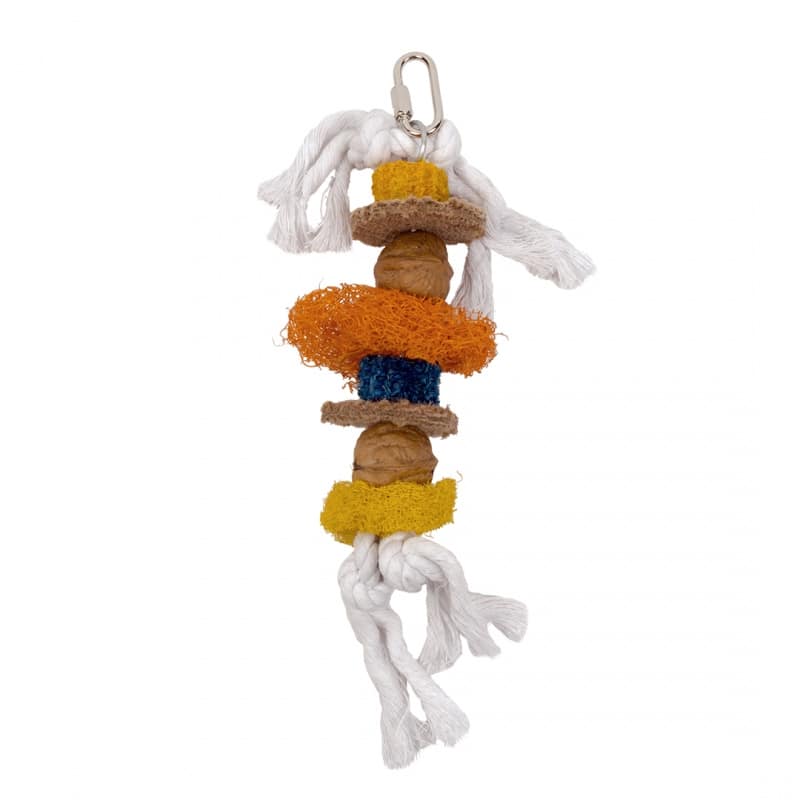 DUVO STICK W/COTTON ROPE, WALNUT AND LOOFA