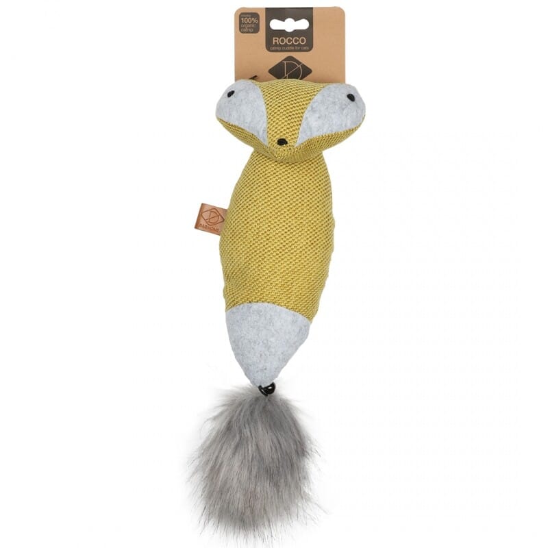 CAT TOY ROCCO CATNIP CUDDLE CHENILLE YEL