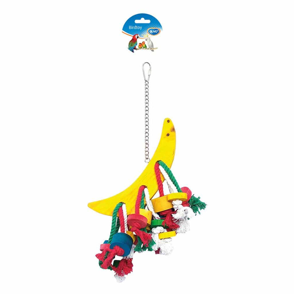 DUVO BIRDTOY ROPE KNOT WOOD CUBES MOON