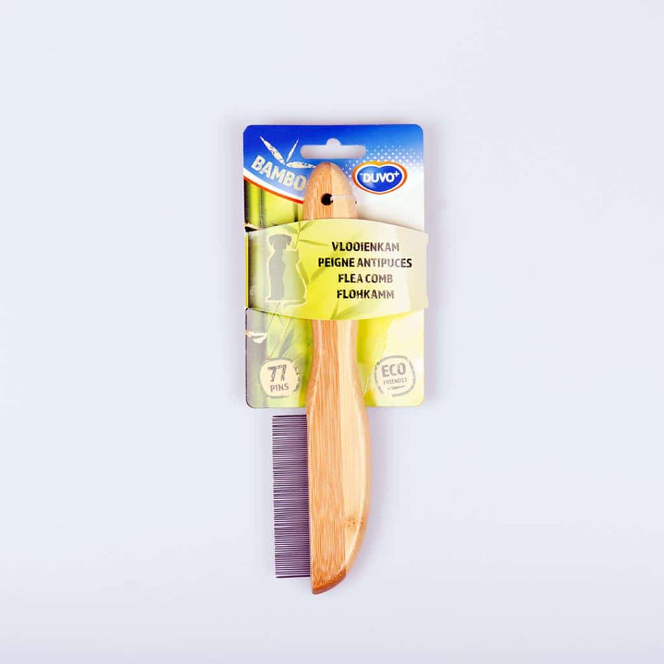 DUVO BAMBOO FLEA COMB 77 PINS 21CM