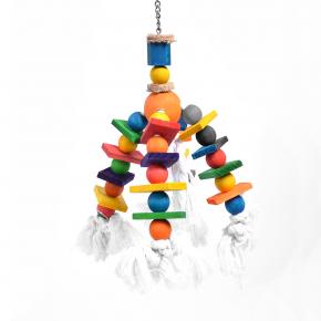 DUVO BIRD COLORFUL CLUSTER W/ROPE&BLOCKS
