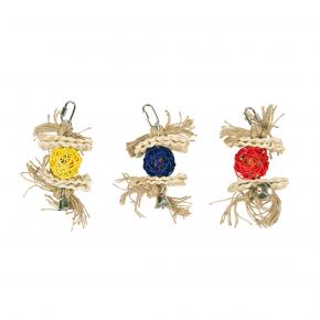 DUVO BIRD NAT WICKER BALL W/BELL AND SISAL