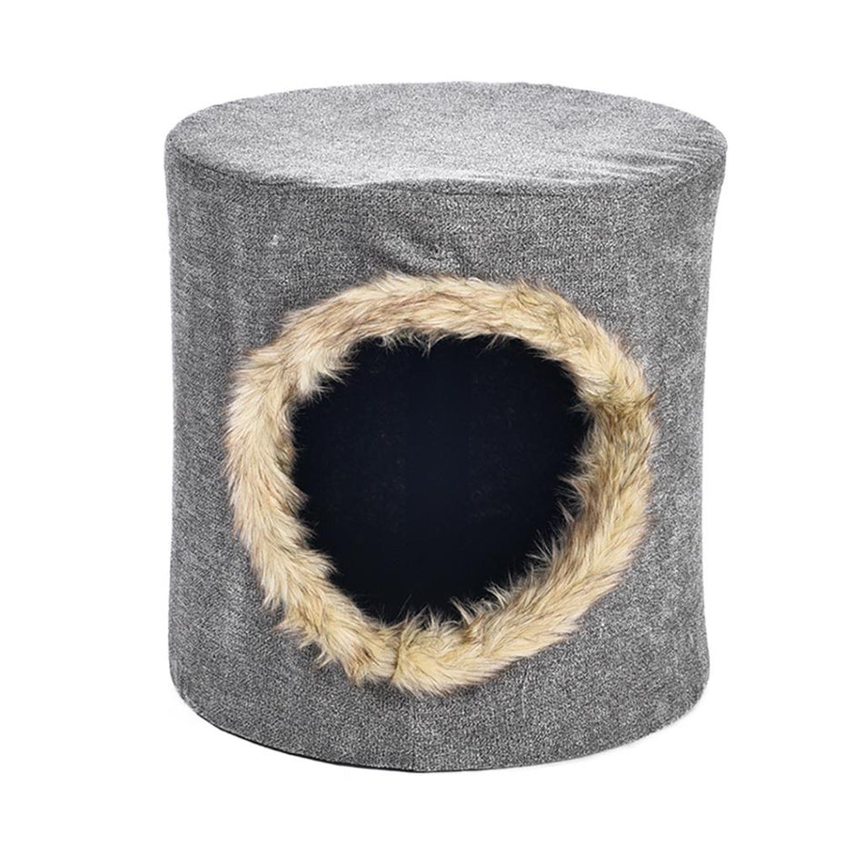 FOLDABLE CAT HOUSE W/PLUSH 31X31X30.5CM