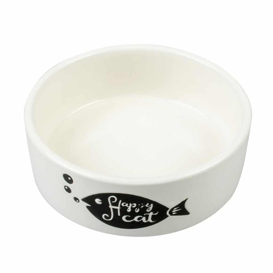DUVO FEEDING BOWL STONE HAPPY CAT FISH