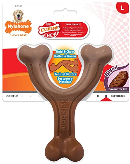 NYLABONE EXTREME CHEW WISHBONE BISON LARGE