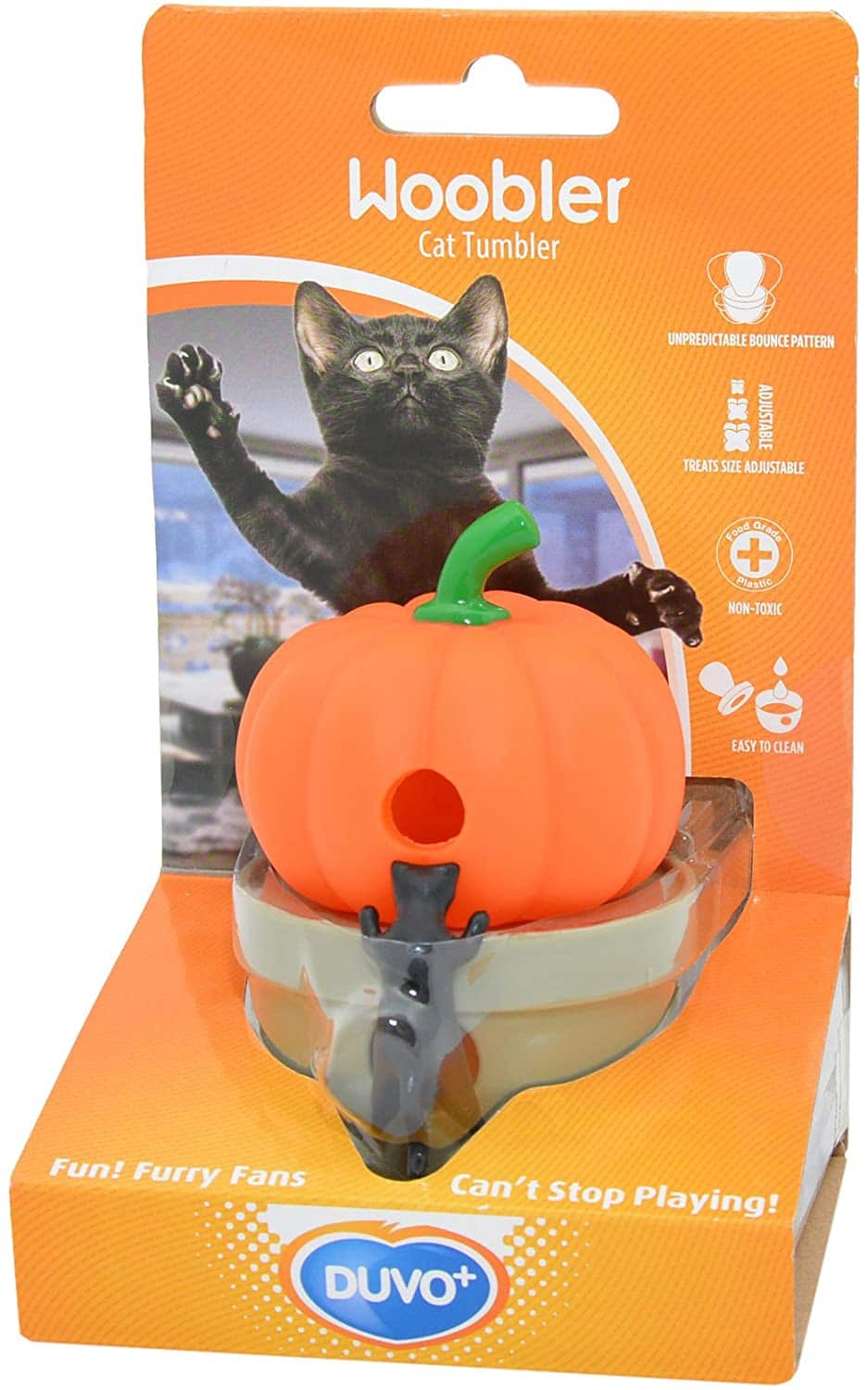 DUVO CATTOY CAT TUMBLER PUMPKIN ORANGE