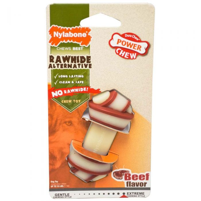 NYLABONE RAWHIDE KNOT BONE BEEF