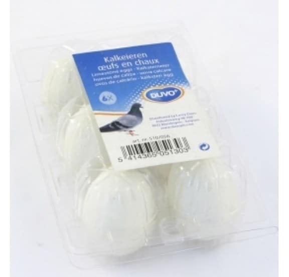 DUVO PLASTER PIGEON EGGS X 6PCS