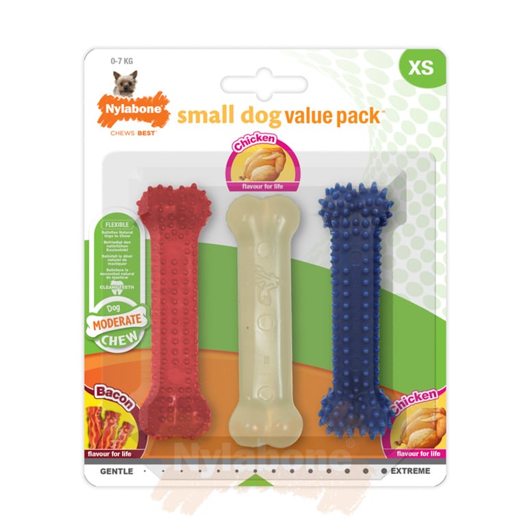 NYLABONE MODERATE CHEW VALUE PACK X-SMALL