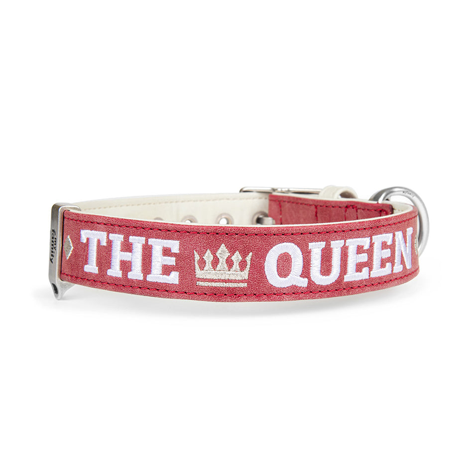 THE QUEEN CREAM and BORDEAUX COLLAR 65CM