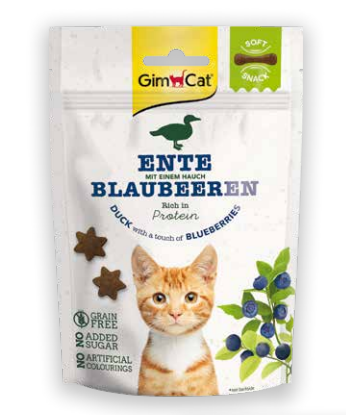 GIMCAT SOFT SNACKS DUCK AND BLUEBERRY 60G