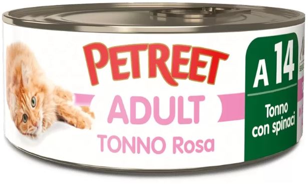 PETREET A14 TONNO ROSA SPINACH 70G