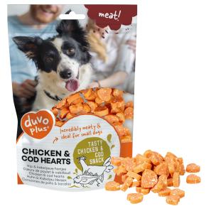 DUVO+ MEAT! CHICKEN & COD HEARTS 180G