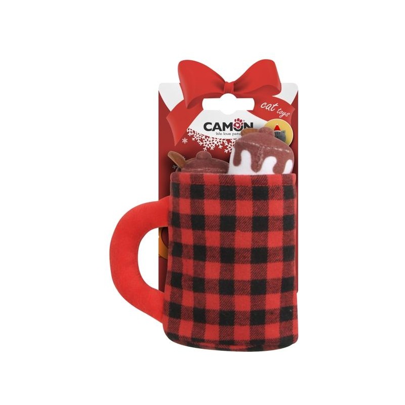AH9379 XMAS CAT TOY XMAS MUG w/ MARSHMALLOWS