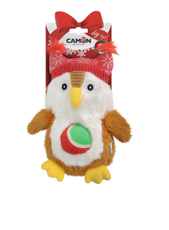 AH9365 XMAS DOG TOY OWL TENNIS BALL