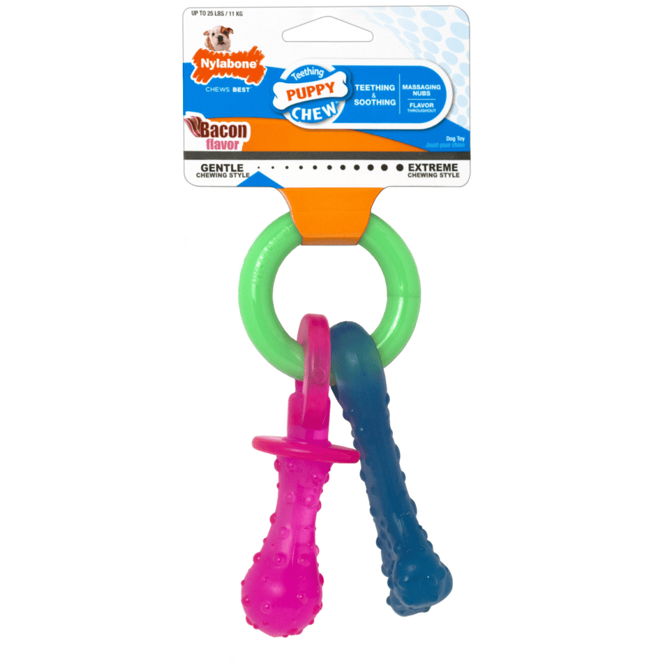 NYLABONE PUPPY PACIFIER BACON X-SMALL
