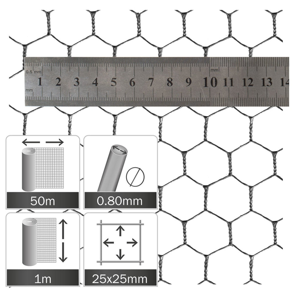 OLBA WIRE HEXMESH 50FT X39''X1''X1''X18G